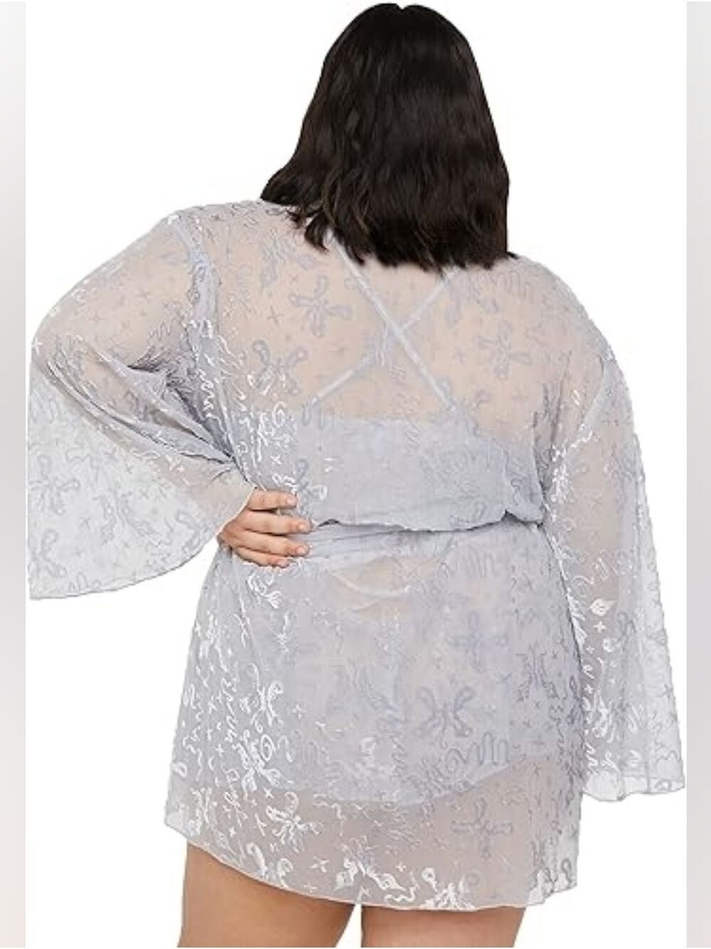 Devoré Dreams Velvet Short Robe - Picture 5 of 6
